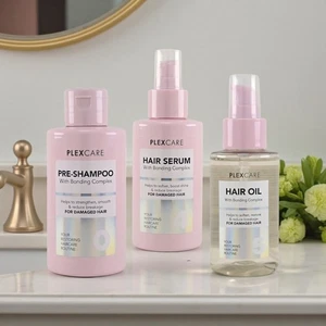Set de cuidado del cabello Plexcare (3 piezas) pre-champú, suero, aceite | Bonding Complex | NUEVO - Imagen 1 de 15