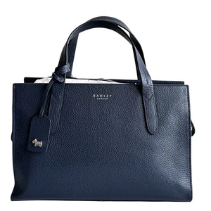 RADLEY Handbag Navy Leather Medium Bag Crossbody Grab - Richmond Mews - RRP £239 - Picture 1 of 13