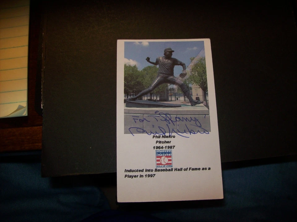 Phil Niekro (1939-2020) personalized & signed 3x5 (HOF-1997) - Image 1 of 1