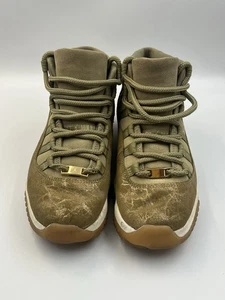 Nike Air Jordan 11 Retro Olive Lux Green & Gold Lace-Up Basketball Shoes Size 8 - Picture 1 of 12