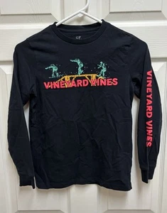 Vineyard Vines Boys Youth Size Small T Shirt Long Sleeve Snow Boarders - Picture 1 of 6