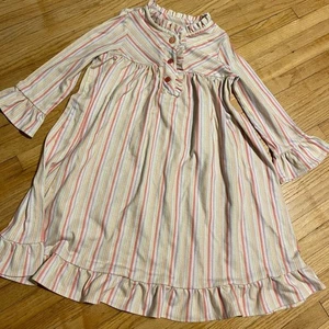 American Girl Matching Kit Nightgown Girls Size Small Pull Over Striped - Picture 1 of 5