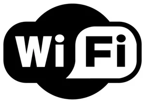 WIFI Plain Black shop pub cafe Sign Sticker window sticker Vinyl 210mmx150mm - Imagen 1 de 3