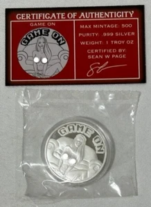 STL Mint Spicy Silver Game On 1 Troy Oz .999 Silbermedaille mit COA LTD 500 - Bild 1 von 4