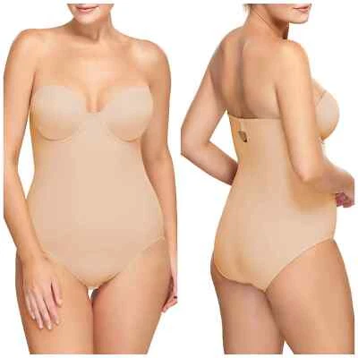 WACOAL Alfombra Roja Desnuda Sin Tirantes Forma Bodybriefer Forma Ropa Talla 38DD NUEVO Foto 1 de 4