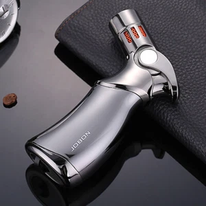 Refillable Butane Adjustable 4 Flame Cigar Cigarette Jet Torch Gas Lighter Black - Picture 1 of 8