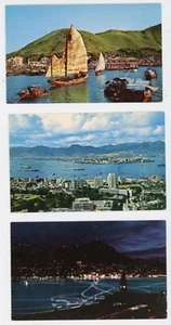 Vintage 1950s China Postcard Hong Kong Lot of 3 Harbor Views Swindon Book Photo - Picture 1 of 5