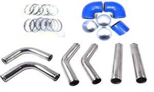 Universal Intercooler Pipework Kit 57mm 2.25" FMIC BLUE HOSES DIY, Custom Pipe - Picture 1 of 10