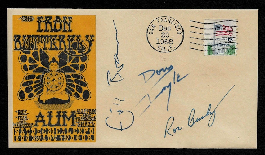 1968 Iron Butterfly Concert Featured on Collector's Envelope *OP1302 - Image 1 of 1