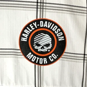 Size Large HD Harley Davidson Genuine Shirt Grey White Plaid Button Down E1 - Picture 1 of 18