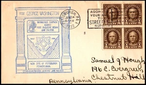 551 Washington Campaign, Unknown Cachet, SF, Insert included, GC, Bk of 4. - Bild 1 von 4