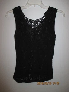 ROPA MUJER Top Negro Encaje y Cinta Vintage Nuevo - Imagen 1 de 2
