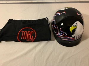 Torc Helmuts T-53 Motorcycle Half Helmut Size Small 55-56 CM Eagle Graphics - Picture 1 of 6
