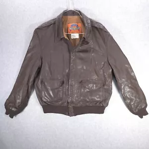 Cooper Sportswear A-2 Aviator Military Flyers Brown Goatskin Jacket Mens 46L - Picture 1 of 22