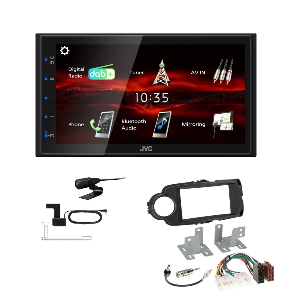 JVC KW-M180DBT 2DIN DAB+ Autoradio für Toyota Yaris ab 2014 schwarz - Bild 1 von 4