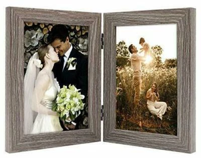 5x7 Double Picture Frame Vertical Hinged 2 Opening Folding Family Frames Collage - Image 1 of 4