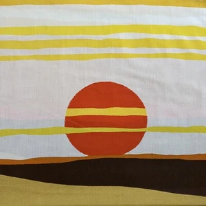 Vintage 1970s Burlington House Vintage Desert Sun Sunset Twin Fitted Sheet - Picture 1 of 10