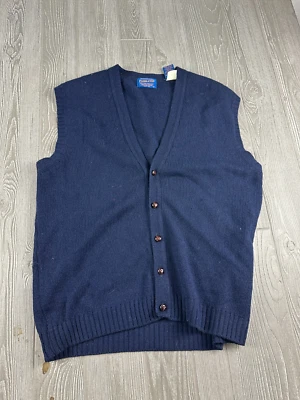 Pendleton Cardigan Sweater Vests Navy Size Large Wool - Image 1 of 4