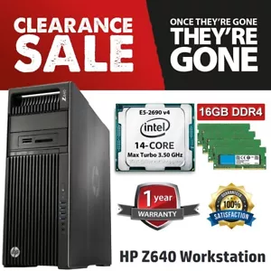 14-CORE 28T 16GB DDR4 XEON E5-2690V4 3.50GHz HP Z640 1TB SATA WINDOWS 11 PRO - Picture 1 of 13