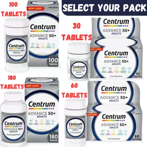 Centrum Advance 50 Plus Multivitamins & Minerals Tablet 30-60-100-180 Tablets UK - Picture 1 of 47