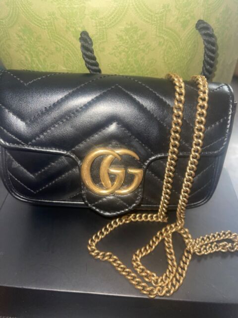 Bolsa com Alça Gucci Marmont GG Preta Original - BHSS4