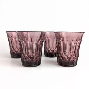 4 PLUM Noritake Perspective Tumblers, 6 oz., Low Ball, Juice Glasses, MCM - Picture 1 of 5