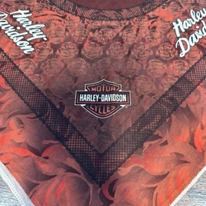 Harley-Davidson Motorcycles Bandana Scarf Skull Cap Red Rose - Picture 1 of 3