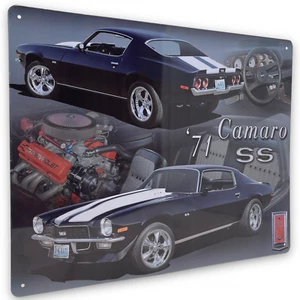 '71 Camaro SS 15" x 12" Tin Metal Sign W/ Hemmed Reinforced Edges Man Cave Decor - Picture 1 of 5