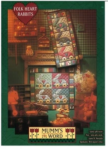 1994 Mumm's Word Folk Heart Rabbits quilt sewing pattern uncut - Picture 1 of 3