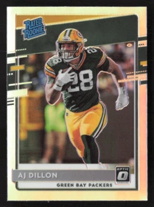 Tarjeta de radiocontrol de novato AJ Dillon 2020 Donruss Optic Holo clasificación Prizm # 174 GB Packers - Imagen 1 de 2