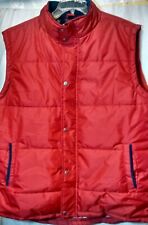 Mens Outerwear Puffed Vest Red XL Plaid Lined Zip Up Front Geoberti Collection