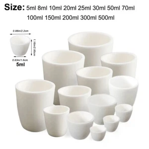 5-1000ml  Alumina Crucible 99% Alumina Ash Crucible Without Cover for Experiment - Picture 1 of 9