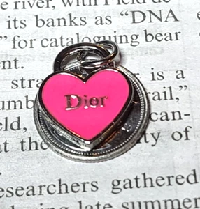 DIOR BUTTON HOT PINK ZIP PULL DOUBLE SIDED 15 MM 1 PC - Picture 1 of 3