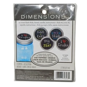 Dimensions Counted Cross Stitch Jar Toppers Kit Makes 4   #D-24 - Picture 1 of 6