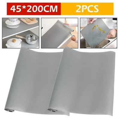 2x Drawer Liner 45cm x 200cm Nonslip Kitchen Cupboard Lining Shelf Protector Mat - image 1 of 4