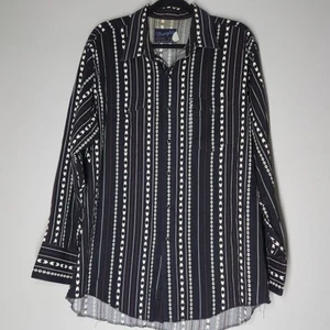 Camisa De Colección Wrangler Brushpopper Hombres XL Azteca Occidental Manga Larga Cuello Años 90 - Imagen 1 de 7