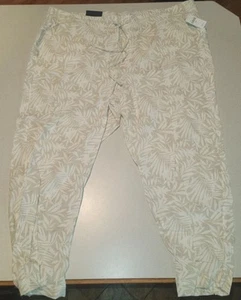 Gap Easy Pant Palm Print Linen Blend Size XXL with Elastic Waist and Tie - Picture 1 of 8