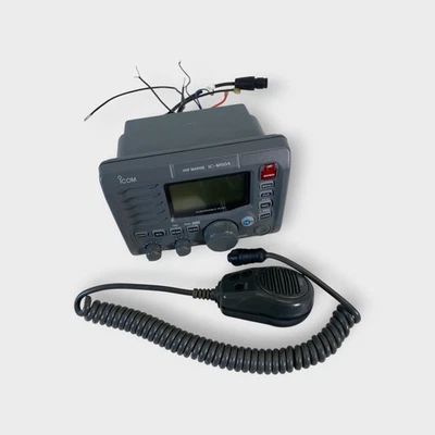 Icom IC-M504 Marine DSC VHF Radio (Grey) W/ HM-126RG Fist Mic - Tested - USED - - Image 1 of 4