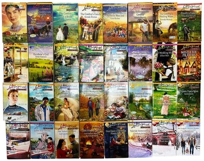 Lot of 32 Love Inspired Paperback Books Larger Print Christian Romance Holidays - Image 1 of 4