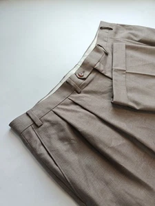 ๐บ๐ฒ Ralph Lauren Pleated Trousers 40x32 Brown - Picture 1 of 6