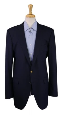 Miller Brothers Bespoke Navy Blue w/ Gold Metal Buttons Wool Blazer 44L - Image 1 of 4