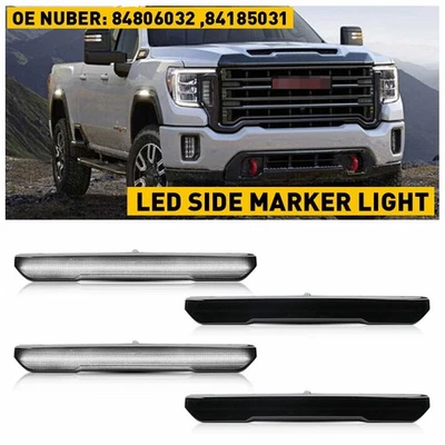 Белый передний задний светодиодный габаритный фонарь для GMC Sierra 3500 HD 4X 6000K 2020-2023 годов выпуска - Изображение 1 из 4