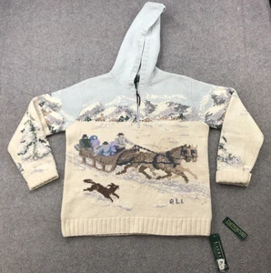 Lauren Ralph Lauren Pullover Damen Medium Winterszene Wolle Handstrick Northern - Bild 1 von 14