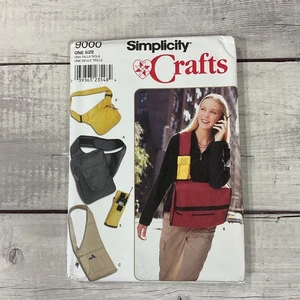 Simplicity 9000 Messenger Bags Cell Phone Holder Crossbody Sewing Pattern UNCUT - Picture 1 of 3