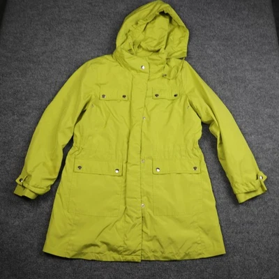 Chaqueta impermeable Alfani Petite para mujer Petite mediana amarilla con capucha Parka Foto 1 de 4