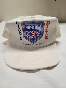 De colección Super Bowl XXV Buffalo Bills New York Giants Sombrero Gorra Snapback NFL Blanco - Imagen 1 de 7