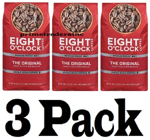 3 Pack - Eight O'Clock Medium Roast Whole Bean Coffee, The Original, 40 oz. - Picture 1 of 6
