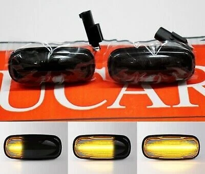 LED sweeping side repeaters/indicator pair smoked fit Land Rover Defender 90/110 - Image 1 of 4