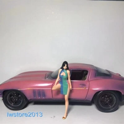 1/24 Belleza Niña Vestido Resina Estatuillas Figuras Modelo Para Coches Vehículos Juguetes Foto 1 de 4