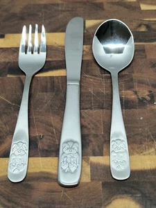 Amefa Flatware Kids 3 Piece Set Stainless 18/0 Bear Design On Handle - Picture 1 of 15